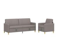 Qnhdfrt 2-Piece Modular Sofa Set with Storage, Taupe Polyester