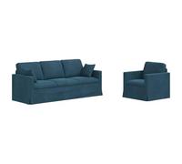 Qnhdfrt 2-Piece Modular Velvet Sectional Sofa, Blue