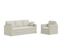 Qnhdfrt 2-Piece Modular Velvet Sectional Sofa, Cream