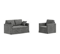 Qnhdfrt 2-Piece Modular Velvet Sectional Sofa, Dark Gray