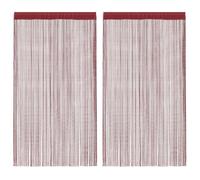 Qnhdfrt 2-Piece Rod Pocket String Curtains, 55x98 in, Burgundy