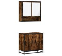 Qnhdfrt 2-Piece Wood and Metal Bathroom Vanity and Mirror Cabinet