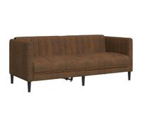 Qnhdfrt 2-Seater Brown Faux Suede Loveseat Sofa