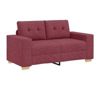 Qnhdfrt 2-Seater Fabric Sofa with Armrests, Wine Red