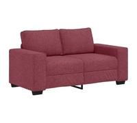 Qnhdfrt 2-Seater Polyester Sofa with Wide Armrests, Wine Red