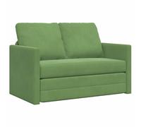 Qnhdfrt 2-Seater Velvet Convertible Sleeper Sofa, Light Green