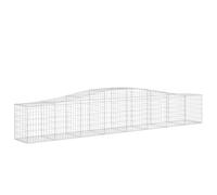 Qnhdfrt 20 Paniers à Gabions Arqués 400x50x60/80 cm, Clôture de Jardin en Fer Galvanisé Robuste, Cage de Pierre Décorative pour Mur de Soutènement et Brise-Vue Extérieur