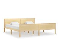 Qnhdfrt 200x200 cm Solid Pine Wood Bed Frame with Slats