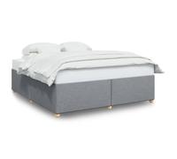 Qnhdfrt 200x200cm Light Gray Fabric Bed Frame with Slats