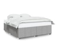Qnhdfrt 200x200cm Upholstered Bed Frame with Slats, Light Gray