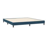 Qnhdfrt 200x220 cm Dark Blue Velvet Bed Frame with Slats