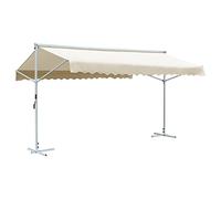 Qnhdfrt 20x10ft Double-Sided Free-Standing Awning, Steel Frame, Cream