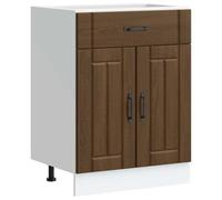 Qnhdfrt 24" Engineered Wood Kitchen Base Sink Cabinet, Brown Oak