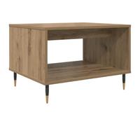 Qnhdfrt 24-inch Rectangular Oak Coffee Table with Iron Legs