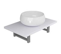 Qnhdfrt 24-inch Wall Mount Vanity Set with Round Ceramic Vessel Sink