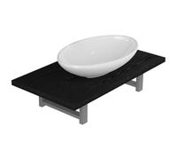 Qnhdfrt 24" Wood & Metal Floating Vanity with Oval Ceramic Sink