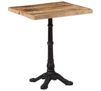 Qnhdfrt 24x24 inch Square Mango Wood and Cast Iron Bistro Table