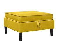 Qnhdfrt 27.5 inch Velvet Storage Ottoman, Yellow Square Pouf