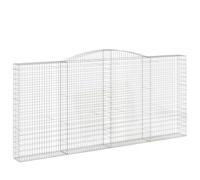 Qnhdfrt 3-Pack Galvanized Iron Arched Gabion Baskets, 400x30x200 cm | Create durable retaining walls, decorative garden fences, and windbreaks with these wire mesh stone cages.