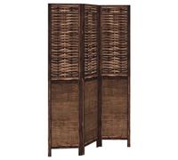 Qnhdfrt 3-Panel Paulownia Wood and Bamboo Folding Room Divider