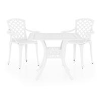 Qnhdfrt 3-Piece Cast Aluminum Outdoor Bistro Set, White