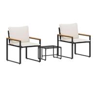 Qnhdfrt 3-Piece Rattan Patio Set with Memory Foam Cushions