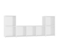 Qnhdfrt 3-Piece White Engineered Wood TV Stand Set with Storage