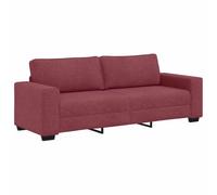Qnhdfrt 3-Seater Upholstered Fabric Sofa with Wide Armrests, Wine Red
