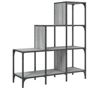 Qnhdfrt 3-Tier Industrial Ladder Bookshelf, Metal Frame Storage Rack, Grey
