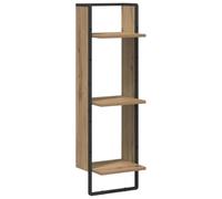 Qnhdfrt 3-Tier Oak Wood Floating Wall Shelf with Metal Frame