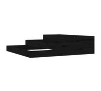 Qnhdfrt 3-Tier Solid Pine Raised Garden Bed, Black, 107x107x27 cm