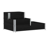 Qnhdfrt 3-Tier Solid Pine Wood Raised Garden Bed, Black Open Bottom