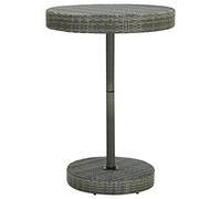 Qnhdfrt 30-inch Round Grey Wicker Outdoor Bar Table