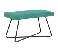 Qnhdfrt 31.5-inch Velvet Bench with Metal Legs, Turquoise