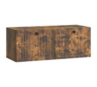 Qnhdfrt 31-inch Floating TV Stand, Smoked Oak Engineered Wood Console