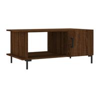 Qnhdfrt 35-inch Brown Oak Coffee Table with Iron Legs