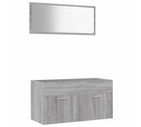 Qnhdfrt 35" Wall-Mounted Bathroom Vanity Set with Mirror, Sonoma Gray