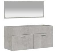 Qnhdfrt 39" Wall Mounted Bathroom Vanity Set with Mirror, Concrete Gray