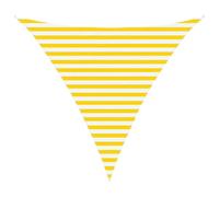 Qnhdfrt 3x3x3m Triangle Polyester Sun Shade Sail, Yellow and White