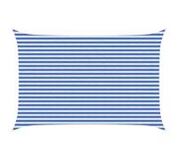 Qnhdfrt 3x5m Rectangular HDPE Sun Shade Sail, Blue and White