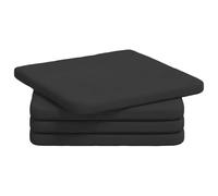 Qnhdfrt 4-Pack Black Microfiber Chair Pads with Ties, 16x16 inches