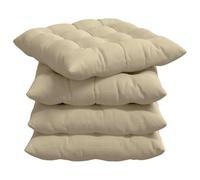 Qnhdfrt 4-Pack Cream Microfiber Chair Pads with Ties