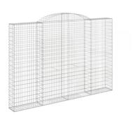 Qnhdfrt 4-Pack Galvanized Iron Arched Gabion Baskets | Create durable retaining walls and garden borders with these stone cages measuring 300x30x200/220 cm.