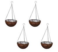 Qnhdfrt 4-Pack Willow Hanging Planters with Chains