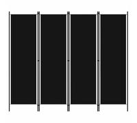 Qnhdfrt 4-Panel Folding Room Divider, 79x71 inch Fabric Screen, Black