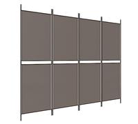 Qnhdfrt 4-Panel Folding Room Divider, Fabric and Iron, Anthracite