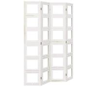 Qnhdfrt 4-Panel Solid Paulownia Wood Folding Room Divider, White