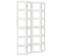 Qnhdfrt 4-Panel White Solid Wood Room Divider with Photo Frames