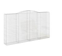 Qnhdfrt 4 Paniers à Gabions Arqués 400x50x220/240 cm - Clôture de Jardin en Fer Galvanisé Robuste et Cage à Pierre Décorative pour Mur de Soutènement et Brise-Vent Extérieur
