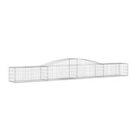 Qnhdfrt 4 Paniers à Gabions Arqués 400x50x40/60 cm, Mur de Soutènement en Fer Galvanisé pour Clôture de Jardin et Décoration Extérieure, Cage de Pierre Maille 5x10 cm